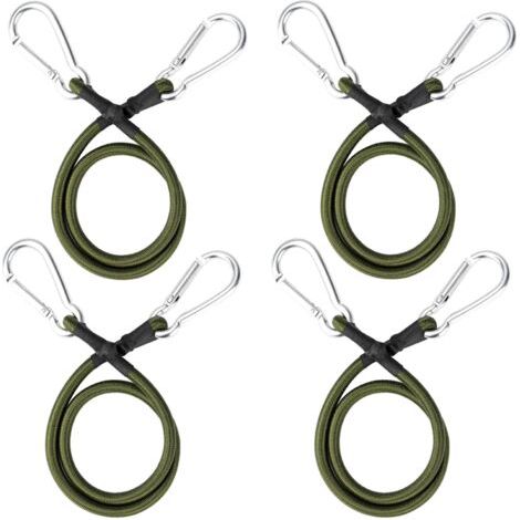 Sollbry 4 Pièces Tendeurs Elastique avec Mousqueton Sandow Elastique 60cm Tendeurs Elastique avec Crochets Cordon Élastique Corde de Bagage Elastique Sangles pour Camping Bâches Tente Bagages Vélo (1/5)