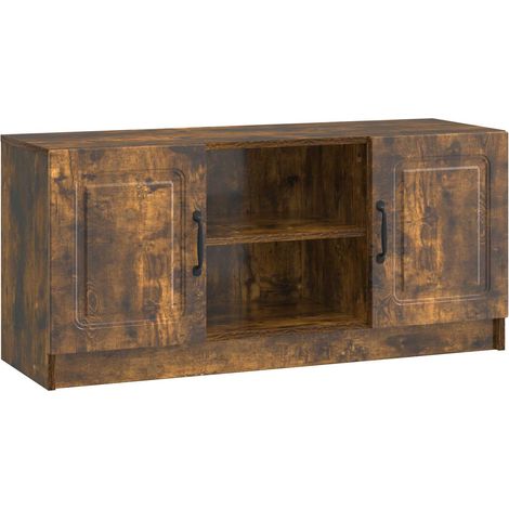 Mobile TV Rovere Fumo 102 x 34,5 x 47 cm Legno ingegnerizzato vidaXL