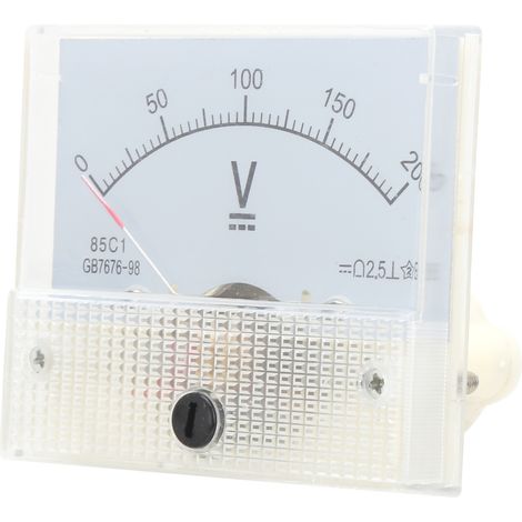 Voltmètre à panneau DC 0-200V, indicateur de tension 85C1, instrument de mesure analogique, voltmètre de tableau, précision fiable, pour installation fixe. (1/5)
