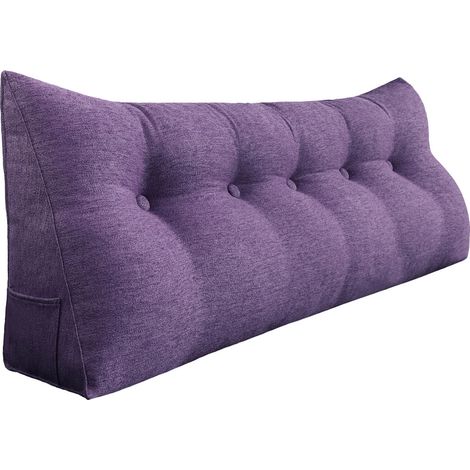 VERCART Grande cuscino a cuneo per il riposo a letto, cuscino lungo per la lettura, cuscino decorativo per la testiera, cuscino triangolare per la schiena, cuscino da salotto per il letto da giorno o (1/5)