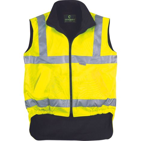 Gilet haute visibilité doublé polaire réversible Coverguard Hi-Way Jaune / Noir M (1/3)