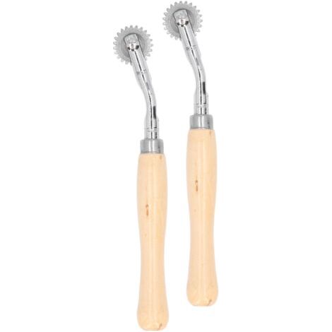 2 Pièces Roue de Traçage, Entretoise de Marquage de Point Professionnelle Roue de Traçage de Point D'aiguille en Cuir avec Rouleau en Acier Inoxydable pour L'artisanat du Cuir,. (1/5)