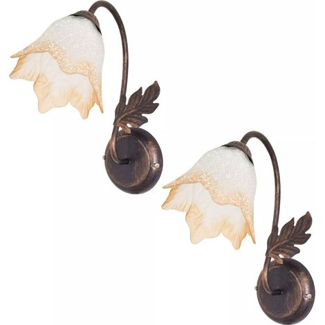Coppie applique da Parete Vintage in Vetro per Interni coppia lampade-BEATRICE