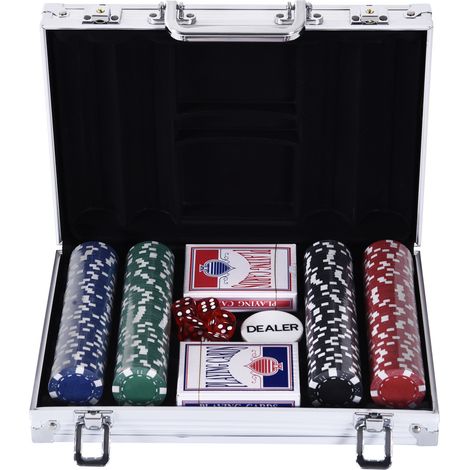 Mallette de Poker 200 jetons 2 jeux de cartes + 2 clés aluminium