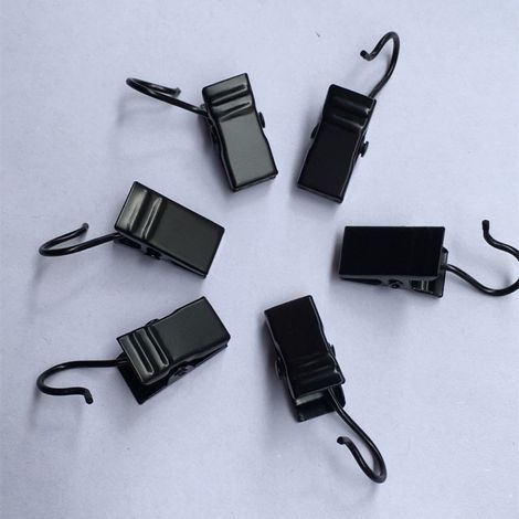 Pinces à Rideaux en Métal Clips de Rideau en Acier Inoxydable avec Crochets Pince Attache Rideau pour Draperie, Pince Rideau Douche, Photo, Lumières 50 Pièces (1/5)