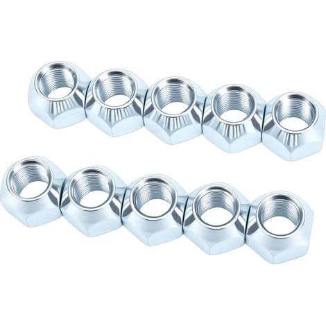 10 pièces 1/2-20in écrous de roue de remorque zingué roue à extrémité ouverte pour goujons 1/2in RV camion pneu boulon 50-53911 (1/5)