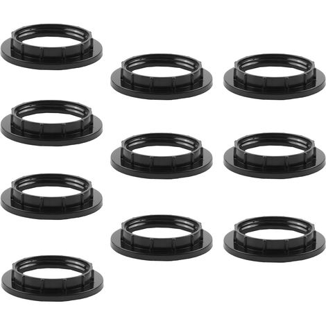 Juego de 10 anillos reductores de plástico para pantallas de lámparas con portalámparas E27, anillo adaptador giratorio con bloqueo para conversiones de luminarias, convertidor de pantalla de lámpara  (1/5)