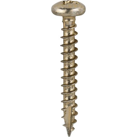 TIMCO Classic Multi-Purpose Pan Head Gold Woodscrews - 3.5 x 25 (1/2)