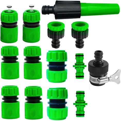 Kit Raccord Tuyau d'Arrosage 14 Pièces avec Buse et Connecteurs (1/5)