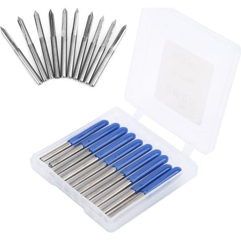 Lot de 10 fraises carbure tungstène 3,175mm pour bois CNC, fraise de gravure 60° x 0,2mm, outillage défonceuse gravure (1/5)