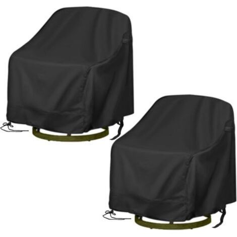 Set of 2 waterproof and durable 420D outdoor swivel lounge chair covers for outdoor furniture, swivel lounge chair