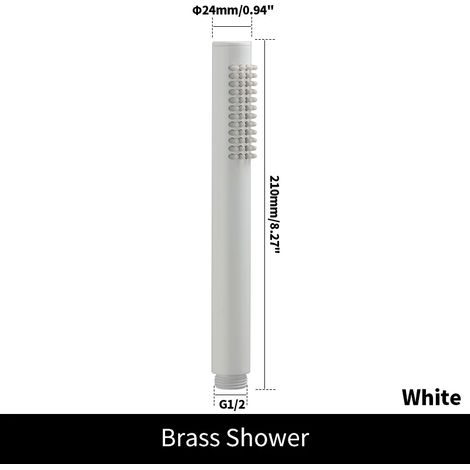 Pommeau de douche à main en laiton brossé doré, finition nickelée, noir mat, or rose, chromé. (1/5)
