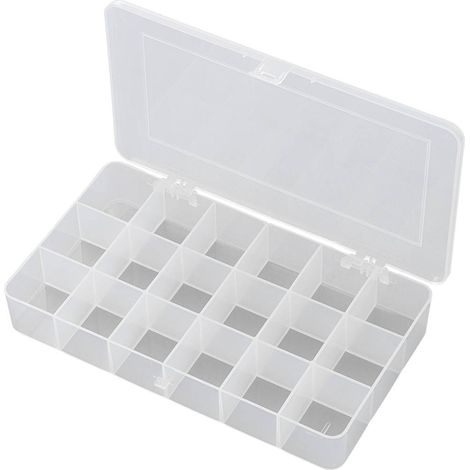 TRU COMPONENTS E-107 Scatola minuteria (L x L x A) 210 x 112 x 30 mm Scomparti: 18 suddivisione fissa Contenuto 1 pz. (1/2)