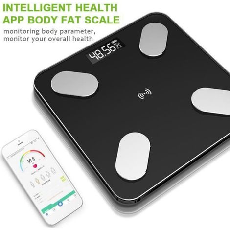 Échelle de santé intelligente Échelle de poids corporel LCD Échelle de graisse corporelle Balance de salle de bain Multicol CLOTURE (1/4)