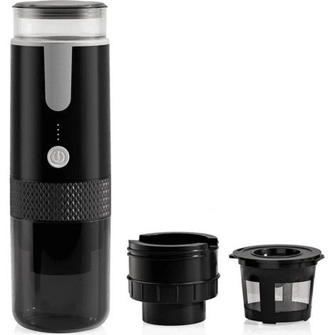 Machine à café électrique portable pour capsules et café moulu, percolateur compact, compatible poudre et dosettes, idéale voyage et bureau (1/5)
