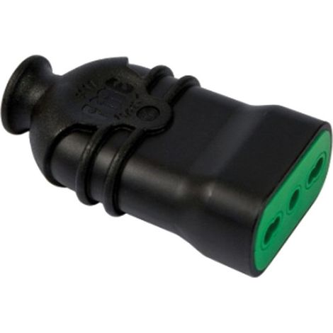 1PZ PRESA ALTA RESISTENZA 'HI-PRO' 2 POLI + TERRA 16A - COLORE NERO