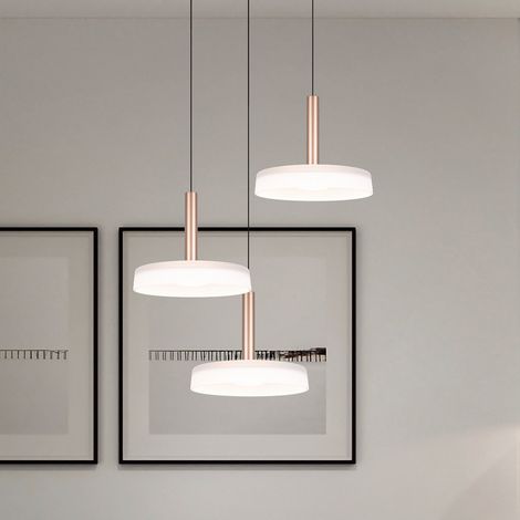 [GEBRAUCHT] B-Ware Trio Lighting Pendelleuchte Hängeleuchte Celeste Led Glas Weiß Braun Dimmbar288