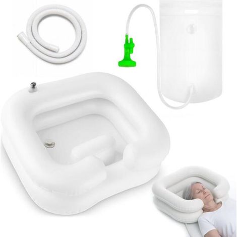 Bassin à shampoing gonflable - facile à transporter - en PVC - convient aux femmes enceintes et aux personnes âgées alitées. (1/5)