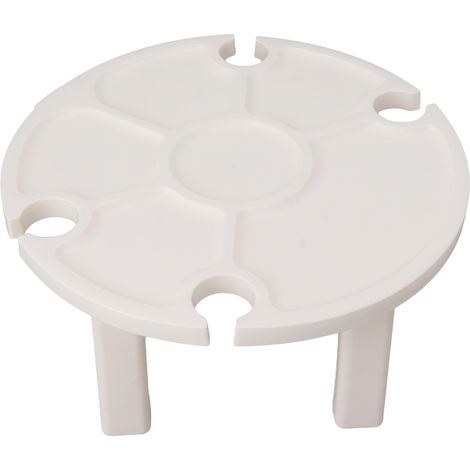 Table de pique-nique portable avec porte-verres à vin, table pliante d'extérieur pratique en plastique blanc, idéale pour les fêtes en plein air. (1/5)