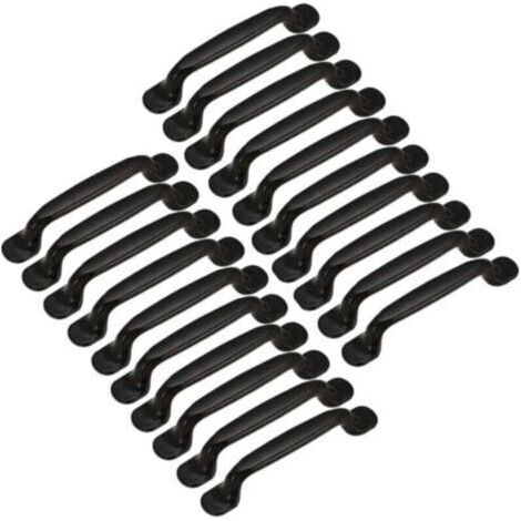 20pcs Poignée de Porte Cuisine Armoire Placard Tiroir Chambre Meubles Tirer Entraxe 128mm, Aluminium Noir