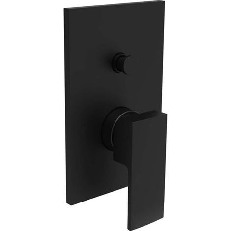Mitigeur de douche encastré 2 sorties avec plaque en acier inox, noir mat Paffoni Série EL015NO/M Noir mat (1/2)