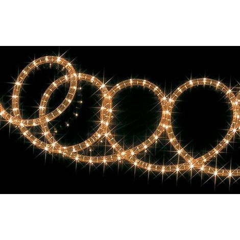 TUBO LUMINOSO Serie Luci Natale 45 Metri Colore Bianco Caldo 1620 LED x esterno
