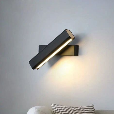 Applique murale LED en bois massif – Lumière blanche chaude 4000K – Rotation 360° – Éclairage moderne pour chambre, salon, couloir