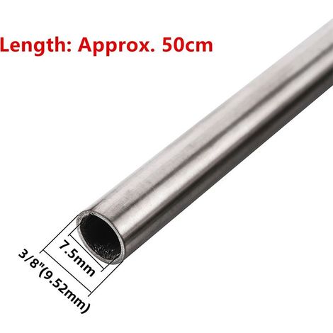 Tuyau en acier inoxydable haute pression (diamètre extérieur 9,52 mm) de 50 cm de long, diamètre extérieur 9,52 mm (3/8"), raccords de 6 et 9 mm pour système d'irrigation par brumisation et refroidiss