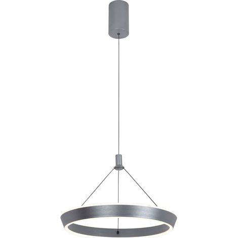 Lampada a sospensione LED anello grigia 24W Italux