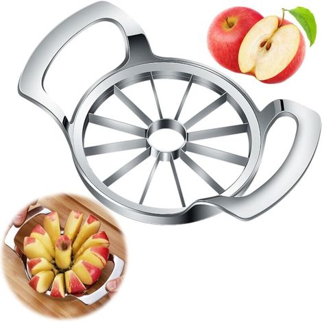 Coupe Pomme, Version Évolutive avec 12 Lames, Découpe Pomme en Acier Inoxydable de Haute Qualité, Evideur Pomme à Trognons, Idéal pour les Pommes et les Poires (1/5)
