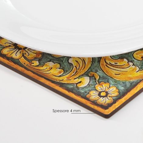 Lupia - SOTTOTUTTO Quadrato Collezione FRUIT Set assortito Sottobicchiere, Sottopiatto o Sottopentola, segnaposto, bomboniera in legno decorato con stampa 48 pz 20x20 cm sotto piatto, pentola (1/3)