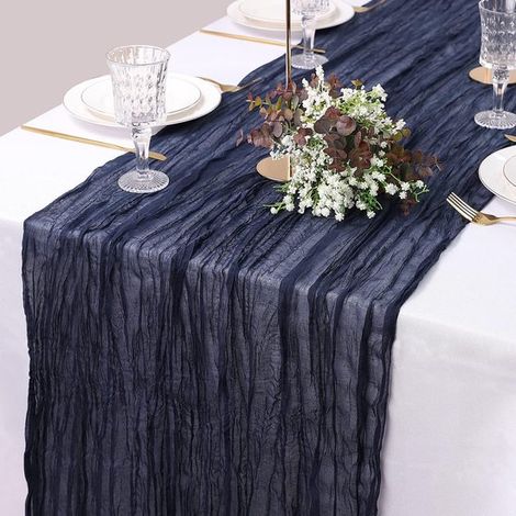 Camino de mesa estilo bohemio con tela de gasa,decoración de malla para la mesa de la cocina,90 x 180 cm (1/5)