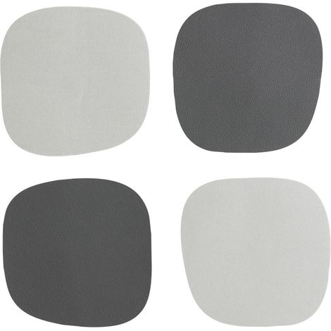 Vinanivao Untersetzer 10 x 10 cm silber/anthraz 4er-Set Platzdecken (1/2)