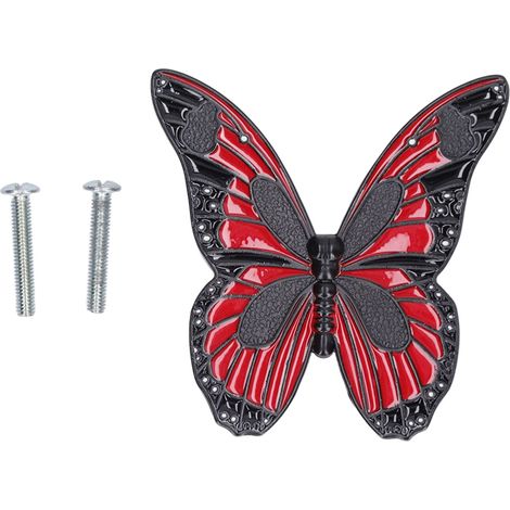 Poignée papillon artistique en alliage de zinc, style moderne et minimaliste, bouton de porte de tiroir/armoire/penderie, quincaillerie pour meubles, poignée de porte de placard rouge (1/5)