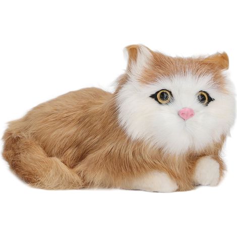 Chaton en peluche réaliste, doux et moelleux, décoration maison, simulation d'animal en peluche, chaton tout doux, 30 cm.