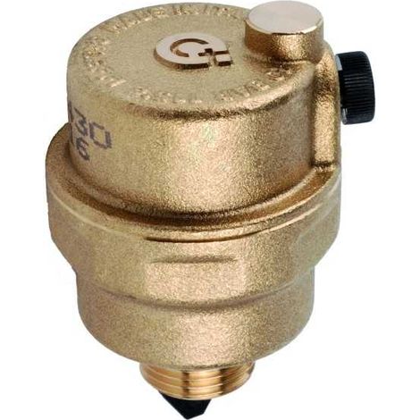 Caleffi – Purgeur chauffage central 3/8' – Purgeur d'air automatique en laiton – Pmax 10 bar – Tmax 115°C – Filetage plomberie