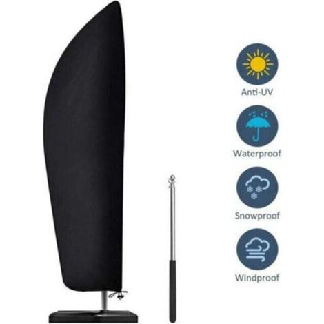 Housse de parasol déporté 2 à 4 m – Tissu Oxford 210D imperméable – Résistant aux UV – Dimensions 265x40/70/50 cm