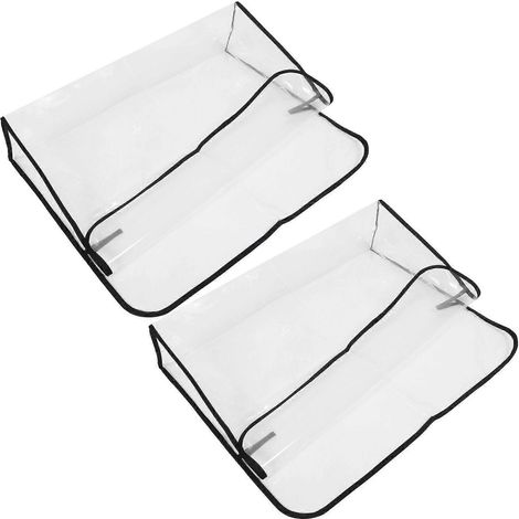 Lot de 2 housses de chaise de salon : Housses transparentes pour chaise de salon - Protections de dossier réutilisables et imperméables en PVC pour fauteuil de coiffure (1/4)