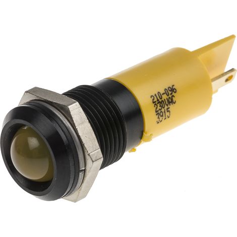 Voyant LED lumineux Jaune RS PRO, dia. 14mm, 230V c.a., IP67 ( Prix pour 1 )
