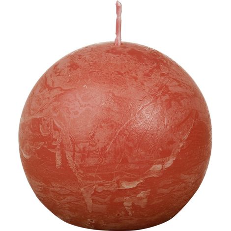 Bolsius Rustik Kugelkerze herbstliches orange, Durchmesser 7,6 cm Stumpen- und Kugelkerzen