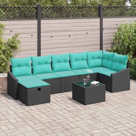 vidaXL Ensemble de Canapés avec coussin avec stockage 8 pcs polyrotin