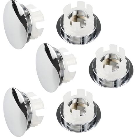 6 Pcs Bouchon Trop Plein Lavabo, Anneau De Débordement D’Évier, Cache Trou Lavabo, Pour Lavabo, Salle De Bain, Cuisine (1/5)
