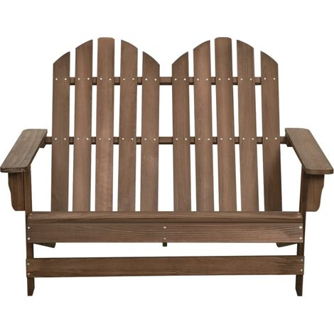 Chaise de jardin Adirondack 2places Bois de sapin massif Marron (1/5)