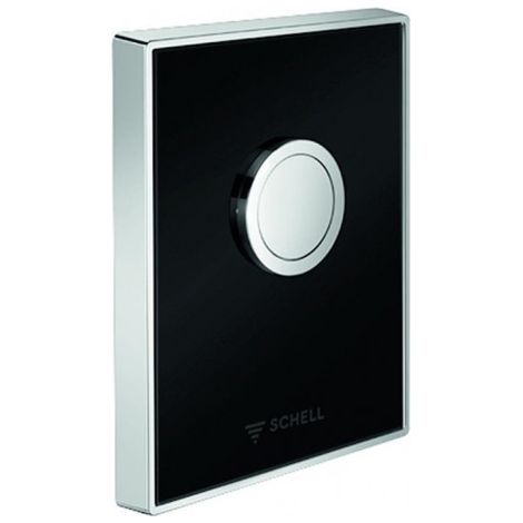 Plaque de commande WC AMBITION ND, verre véritable noir, cadre chromé