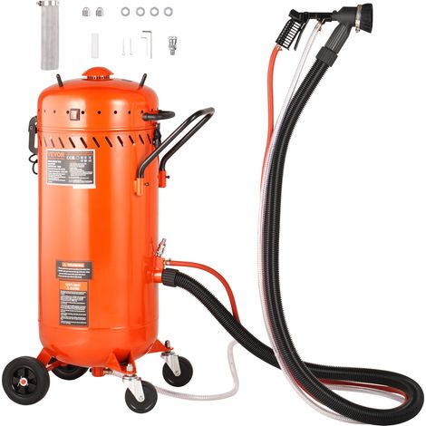 VEVOR 28 Gallonen Vakuum-Sandstrahler, staubfreier Sandstrahler mit eingebautem 1200 W Vakuumsystem zur Staubkontrolle und Strahlmittelrückführung, 60-110 PSI Hochleistungs-Strahlgerät