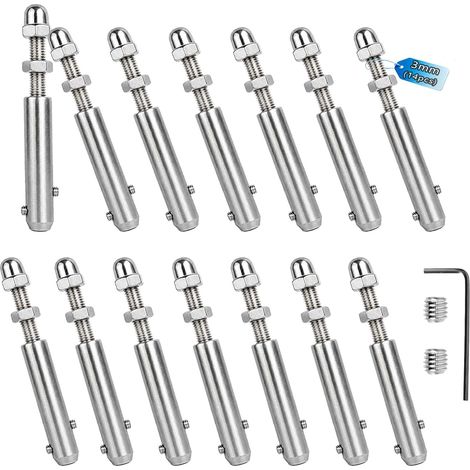 14 x Stainless Steel Cable Tensioners for 3 mm Cable with L-Key (1/5)