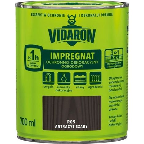 Impregnante per giardino Vidaron grigio antracite R09 0,7 l (1/3)
