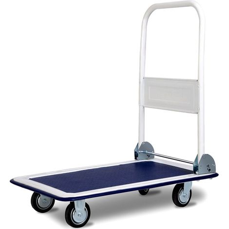 Folding Push Cart Dolly Moving Hand Truck Rolling Flatbed Platform Cart 150KG (1/5)