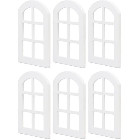 Lot de 6 fenêtres miniatures pour maison de poupée, à l'échelle 1:12. Modèles de fenêtres en bois pour la décoration. (1/5)