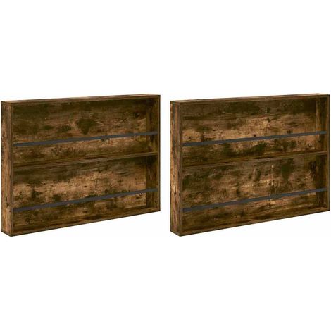 Maison Exclusive - Scaffale per riviste 2 pcs Rovere fumé 100 x 12 x 70 cm